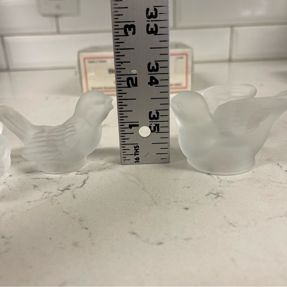 Vintage Set 4 Colonial Candle Cape Cod Small Frosted Glass Bird Candle Holders - Picture 11 of 16